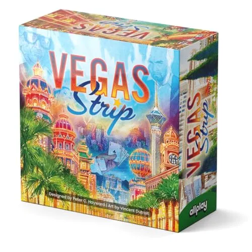 Allplay Vegas Strip Board Game – Bluffing and Deduction for 2-6 Players, Unique Casino Powers, Ages 11+, Small Box Big Game Series
