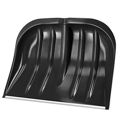 KADAX Schneespaten, 49 cm breit, Schneeschaufel ohne Stiel, Schneeschieber, Schneeräumer, Kunststoffschneeschaufel, Schneeschippe (1, Schwarz mit Blechkante)