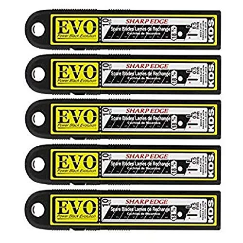 Japanklingen KDS 18mm Power Black - Extrem scharfe Klingen - Cuttermesser mit wärmebehandelten Hochleistungsklingen und Rockwell-Härte 65,9 für präzise Schnitte und lange Lebensdauer. Ideal für professionelle Anwendungen.