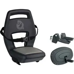 Qibbel Junior 6+ Kindersitz für Fahrräder - Schwarz, max. 35 kg - Kinderfahrsitz für Gepäckträger, sicher und komfortabel mit 3-Punkt-Sicherheitsgurt, faltbaren Fußstützen und weichem Sitzkissen. Ideal für Kinder ab 6 Jahren.
