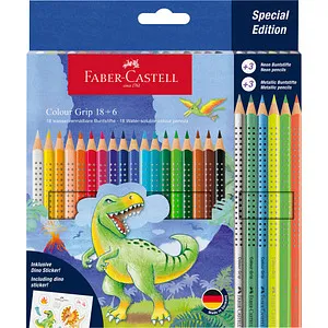 FABER-CASTELL Colour Grip Buntstifte farbsortiert, 24 St. von Faber-Castell