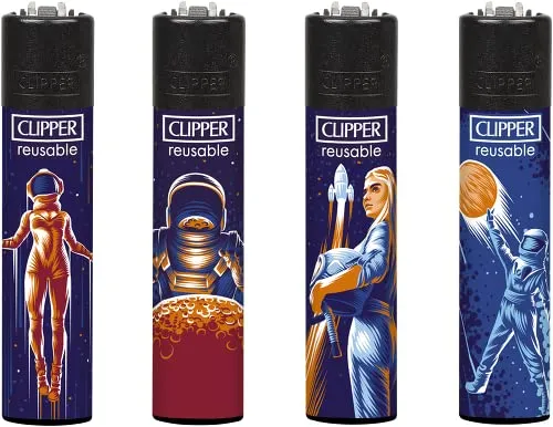 Clipper Feuerzeug 4er Set: (Astronauten #2) von sunmondo
