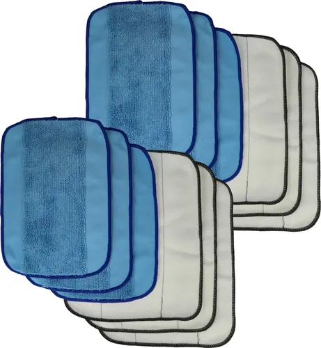 vhbw 12x Wischtuch Ersatz für iRobot 4409706 für Wischroboter, Putzroboter - Nasswischtuch, Trockenwischtuch