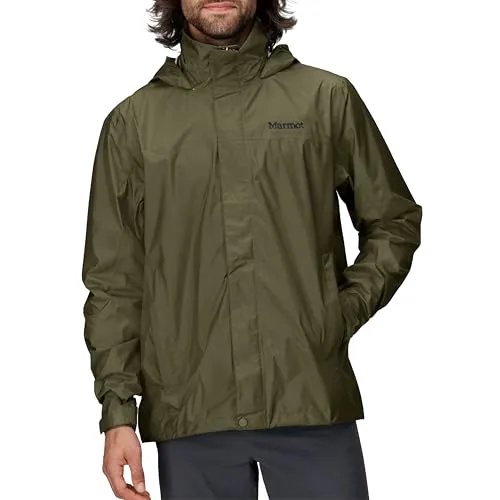 Marmot Precip Eco Jacke Grün L - Outdoorjacke mit wasserdichter NanoPro™ Membran und PFC-freiem DWR für besten Wetterschutz. Leicht, umweltfreundlich und mit praktischen Belüftungsreißverschlüssen für optimalen Tragekomfort.