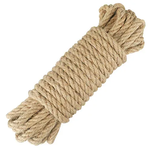 jijAcraft 10mm Sisal Seil zum Basteln: Natur Dicke Hanfseil Kokosseil 10m Kordel für Katzen Kratzbaum Jute Tau Geflochten für Kletternetz, Seil Baum Anbinden für Umzugskartons, Wasserschildkröten