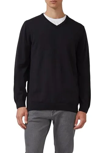 s.Oliver Strickpullover mit Logo-Stickerei - Stylischer Strickpullover im Regular Fit aus hochwertiger Baumwolle. Der V-Ausschnitt und die langen Ärmel mit Rippbündchen sorgen für einen modischen Look.