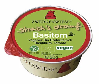 Zwergenwiese Kleiner streich´s drauf Basitom 50g - Vegane Brotaufstriche für jeden Geschmack, perfekt für eine gesunde und bewusste Ernährung.