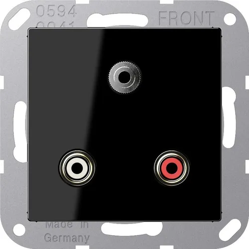 Jung Steckdosen Schwarz von Jung Multimedia-Anschluss