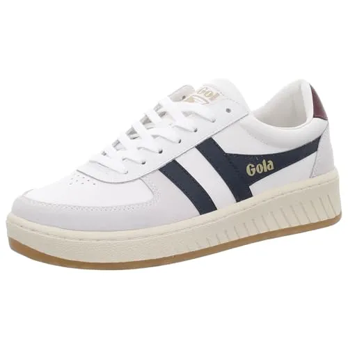 Gola Grandslam Classic Sneaker Men white/navy/burgundy - Freizeitschuhe & Sneaker für Herren, zeitloses Design aus hochwertigem Leder mit kontrastierenden Farbdetails für optimalen Tragekomfort und Stil.