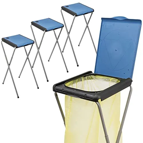 ONVAYA® Müllsackständer bis 120 Liter mit Deckel | Blau