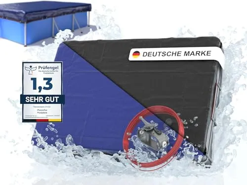Planenfux® 2-in-1 Pool-Abdeckplane - Beidseitig nutzbare Abdeckung für eckige Pools, aus starkem 200g/m² PE-Material, schützt Ihren Pool effektiv und verlängert die Lebensdauer.
