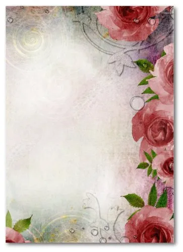 Motiv Briefpapier (Blumen-5003, A4, 25 Blatt). Einseitig bedrucktes Briefpapier, sehr gut beschreibbar, für alle Drucker/Kopierer geeignet