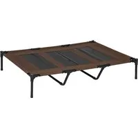 Hundeliege Outdoor Hundebett XL - Kaffeebraun - Hochwertiges Hundebett aus Metall und Textil, ideal für große Hunde bis 60 kg. Wetterfest und robust für den Außenbereich, sorgt für komfortablen Schlafplatz.