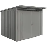 Biohort Gerätehaus AvantGarde® Gr. A6 - Quarzgrau - Gartenhäuser: Stilvolles und robustes Gerätehaus mit feuerverzinktem Stahlblech, 3-fach-Verriegelung und Tageslicht durch Oberlichter. Ideal für Ihre Gartenwerkzeuge!