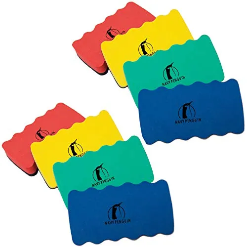 Whiteboard Schwamm Magnetisch Set - 8er Pack - Magnettafel Reiniger Löscher Radierer - Wischer mit starkem Magneten für Trockenreinigung Ihres White Boards von Stiften und Markern - 10 x 6 x 2 cm