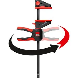 BESSEY Einhandzwinge EZ360M-15, 150 mm Spannweite - Schraubstöcke, Schraubzwingen & Spannvorrichtungen mit innovativem 360° Dreh-Mechanismus für einfaches Überkopfarbeiten und werkzeugloses Spreizen.