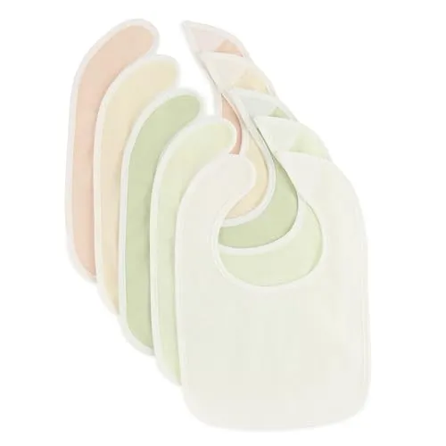Bieco Lätzchen Baby Baumwolle 5er Set Fine - Baby Lätzchen Neugeborene - Frottee Lätzchen Baby wasserdicht - Schlabberlatz Baby - Stoff Lätzchen mit Klettverschluss - Grün