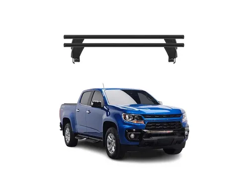 OMAC Dachträger für Chevrolet Colorado 2023-25 – Schwarz Aluminium, abnehmbar und multifunktional - Hochwertige OMAC Dachträger aus eloxiertem Aluminium, City-Crash-getestet und abschließbar. Ideal für Zubehörmontage mit T-Nut-System. Traglast bis 50 kg für flexibles Transportieren.
