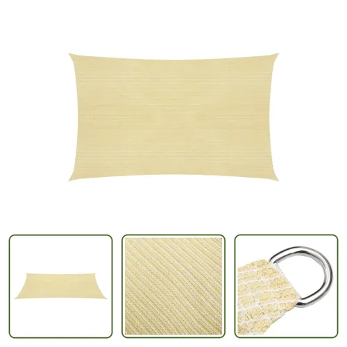 The Living Store Sonnensegel 160 g/m² Beige 3x5 m HDPE