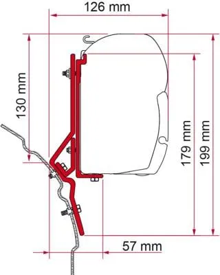 Fiamma F45 Adapter für VW T4 Liftroof, ab Bj. 1990-2003 von Fiamma