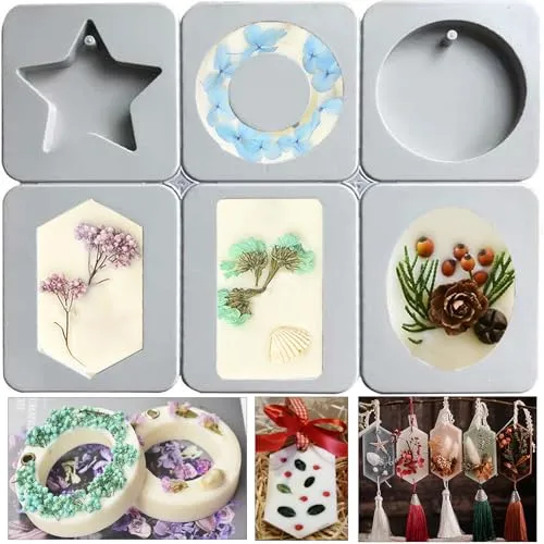 mohito Silikon Seifenform Rechteckig Oval Rund Seifenformen Silikon Handmade 6 Formen—6 Hohlräume,für DIY Handarbeit Seifen Seifenherstellung Backen Schokolade