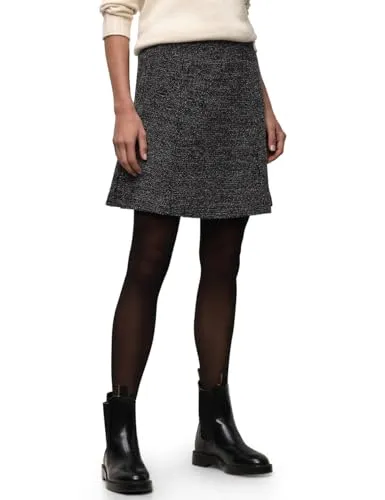 Damen Melierter Rock – Knielang - Stylischer knielanger Rock in melierter Optik aus einem angenehmen Baumwollmix. Ideal für lässige Looks und vielseitig kombinierbar.