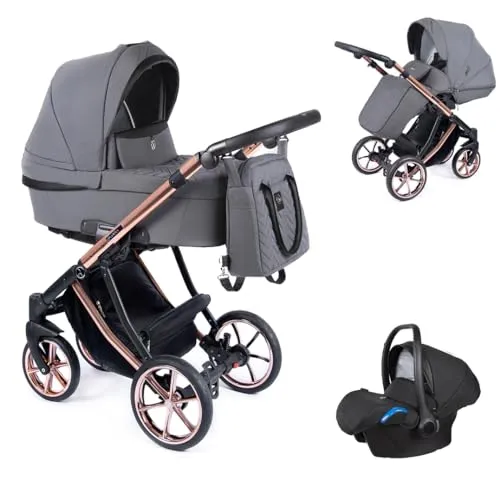 Kinderwagen-Set 4 in 1 Dante inkl. Sportsitz und Autositz in schwarz von Coletto