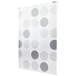 Basic Duschrollo 60x240 cm breit Modell Retro hellgrau weiß Duschvorhang