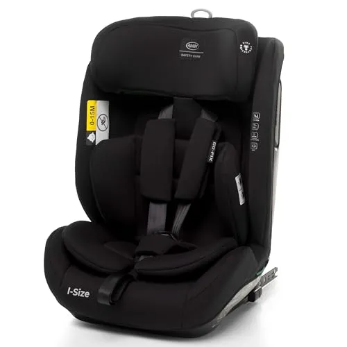 4BABY kindersitz mit isofix 76-150 cm Go-Fix, einstellbar, schutzeinlage, Vorwärtsgerichteter Einbau, I-Size (Schwarz)
