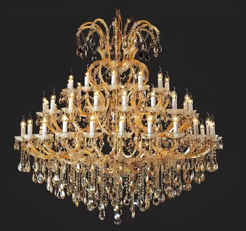 Luxuriöser Kristallkronleuchter für das Wohnzimmer in gold von BUSSY