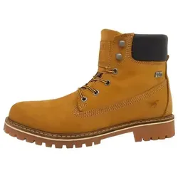 Mustang Herren Tex Stiefel Gelb (Camel) - Wanderschuhe für kalte Wintertage, warm gefüttert und wasserabweisend. Stylische Lederboots mit komfortabler Sohle für optimalen Halt und Gelenkschutz.