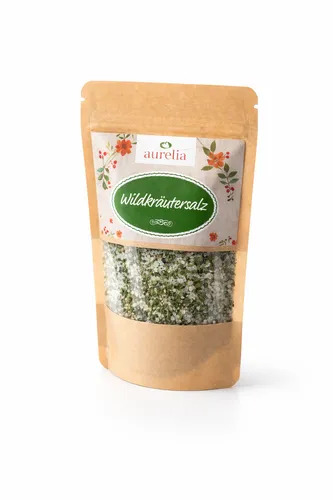 aurelia Wildkräutersalz 200g – Naturreines Steinsalz mit Wildkräutern und Blüten
