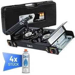 ZMC Gaskocher PREMIUM 2-flammig mit Gaskartuschen