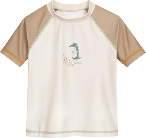 Playshoes Unisex Kinder Badeshirt Rash-Guard-Shirt Wildtiere, 62-68 - Rashguard für Jungen aus recyceltem Polyester mit UV-Schutz 50+, ideal für heiße Sommertage am Meer oder Schwimmbad. Leicht, elastisch und schnelltrocknend für besten Tragekomfort.