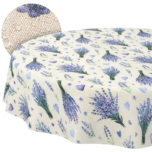 ANRO Rundtischdecke Lavendel Lila 120 cm in lila von ANRO