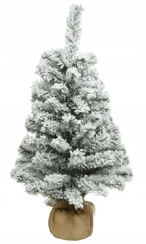Kaemingk Mini Albero Imperial INNEVATO 60 cm - Weihnachtsbaum - Kompakter 60 cm Weihnachtsbaum aus PVC mit eleganten Spitzen, ideal für festliche Dekoration im Innenbereich. Durchmesser: 35 cm.