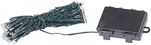Lunartec Lichterkette Outdoor: LED-Lichterkette mit 50 LEDs, Timer, Batterie, warmweiß, 5 m, IP44 (außen mit Batterie, Timer Weihnachtsbeleuchtung, Weihnachtsbaumbeleuchtung kabellos)