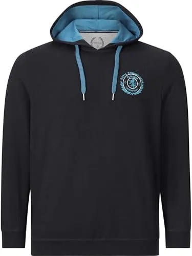 Charles Colby Kapuzensweatshirt EARL TODD mit farbigem Kapuzenfutter - Stylishes Kapuzensweatshirt für Herren in großen Größen. Der EARL TODD überzeugt mit modernem Frontprint und verstellbarer Kapuze. Ideal für lässige Outfits und optimalen Tragekomfort.