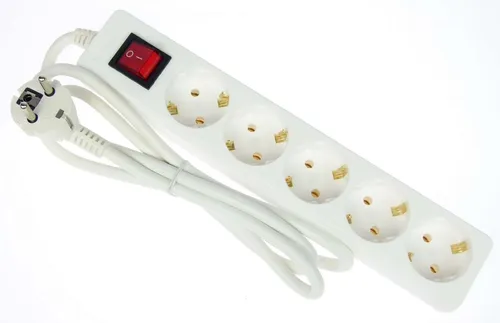 Steckdosenleiste 5-fach weiss Schalter Mehrfachstecker Verlängerungskabel 1,4m