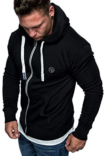 Amaci&Sons Herren Zipper Kapuzenpullover 1-04029 Schwarz XL - Stylischer Herren Zipper Kapuzenpullover von Amaci&Sons, ideal für Freizeit und Sport. Hochwertiger Sweatstoff sorgt für angenehmen Tragekomfort.