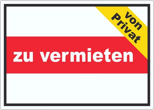 HB-Druck Aufkleber zu vermieten von privat Aufkleber mit Text Werbeaufkleber, wetterfest, UV-beständig, kratzfest