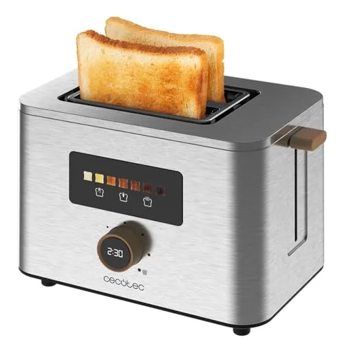 Cecotec Touch&Toast Double (4843) Toaster - Doppelschlitz-Toaster mit Touchscreen, perfekt für gleichzeitiges Toasten von zwei Brotscheiben und individuelle Bräunungseinstellungen.