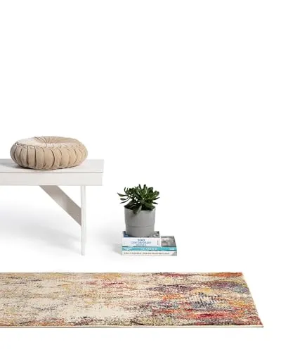 benuta Nest Läufer Casa Beige/Multicolor 70x240 cm - Fußmatte im farbenfrohen Vintage-Design, robust und pflegeleicht, ideal für Familien mit Kindern und Haustieren.