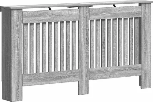 vidaXL Heizkörperabdeckung Graues Sonoma 152 x 19 x 81,5 cm - Stylische Heizkörperabdeckung aus Holzwerkstoff, ideal für Familien mit Kindern und Haustieren. Sie sorgt für Sicherheit, gleichmäßige Wärmeverteilung und bietet zusätzlichen Stauraum durch das obere Regal.