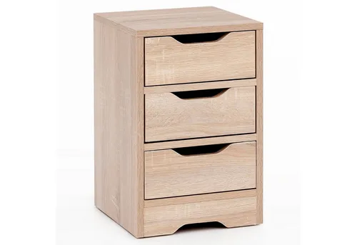 FineBuy Nachtkonsole mit 3 Schubladen - Moderne Nachtkommode mit geräumigen Schubladen für optimale Aufbewahrung, ideal für dein Schlafzimmer. Einfach zu reinigen und schnell aufzubauen.