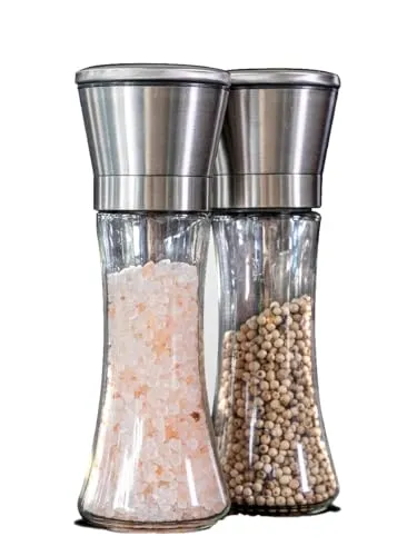 Les Plaisirs Du Chef Pfeffermühle und Salzmühle (2er Set + Trichter) Edelstahl