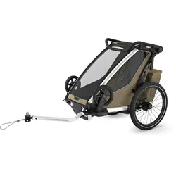Thule Chariot Cross 2 Single Fahrradanhänger - Fahrradanhänger für aktive Eltern, wandelbar in Kinderwagen mit einfachem Raddrehmechanismus und Sicherheitsfeatures für höchsten Komfort.