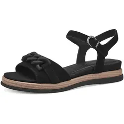 Tamaris Keilsandalette, Sommerschuh mit Zierkette - Wanderschuhe mit modischem Design, ideal für den Sommer. Die Riemchensandale bietet durch die gepolsterte Innensohle und den Keilabsatz hohen Tragekomfort.