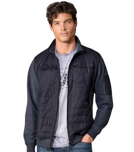 CASAMODA Sweatjacke uni für Herren, Gr. XXL, blau - Bequeme Sweatjacke aus 60% Baumwolle, ideal für jeden Freizeitlook. Mit zwei Brusttaschen und sportlicher Troyer-Kragenform – ein modischer Allrounder für jeden Kleiderschrank.