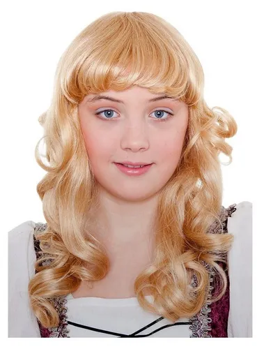 Maskworld Kostüm-Perücke Langhaar Kinderperücke goldblond - für Fasching